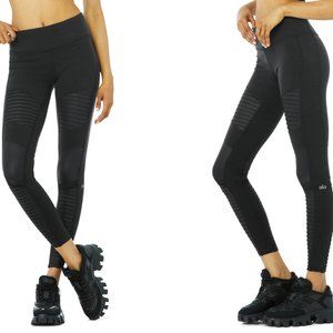 Alo Yoga - MOTO LEGGING - Black/Black Glossy - XS